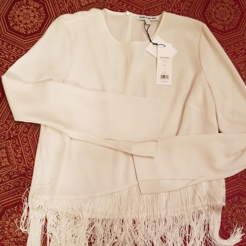 Nwt Elizabeth and James crepe fringe top - Picture 8 of 8